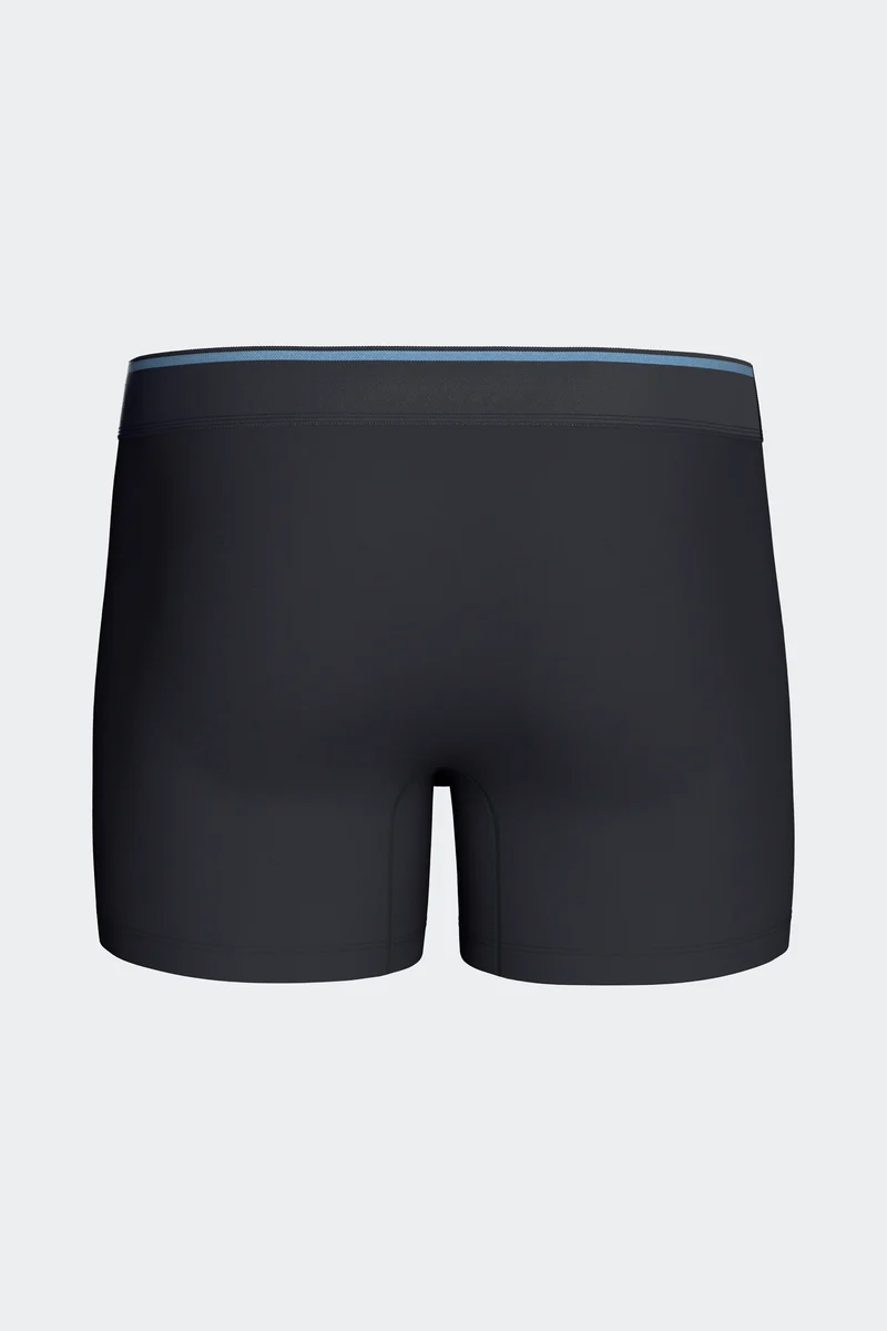 Lot de 2 boxers en jersey de coton stretch unis marine et rayures ciel