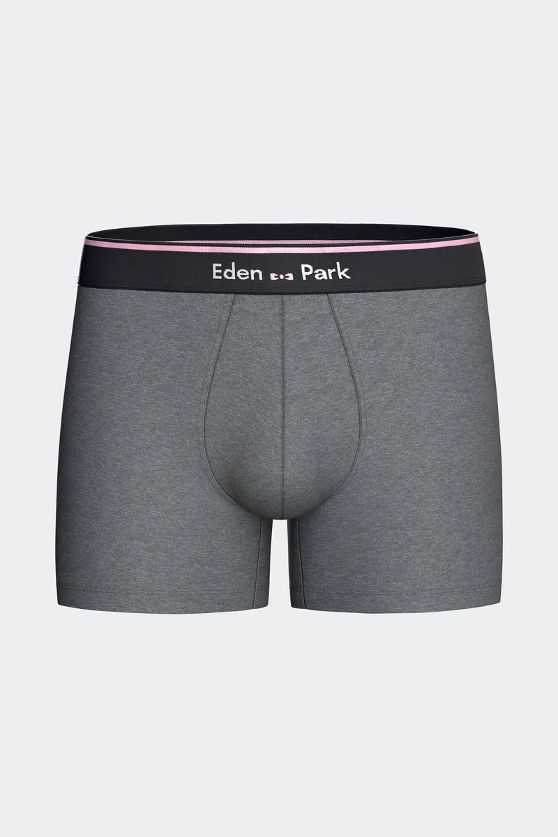 Lot de 2 boxers en jersey de coton stretch unis marine et gris