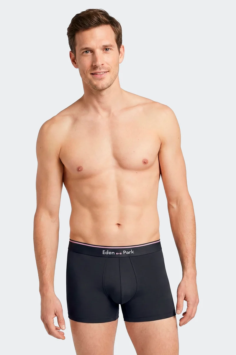 Lot de 2 boxers en jersey de coton stretch unis marine et gris