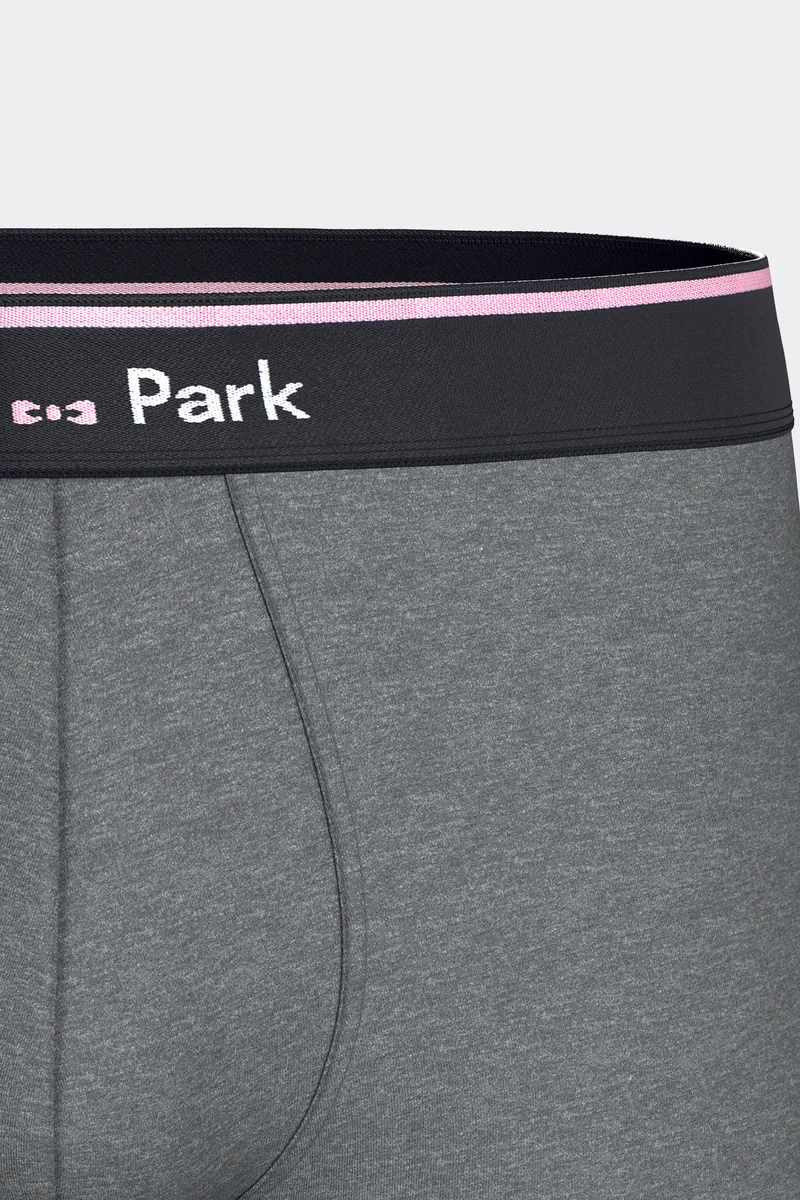 Lot de 2 boxers en jersey de coton stretch unis marine et gris