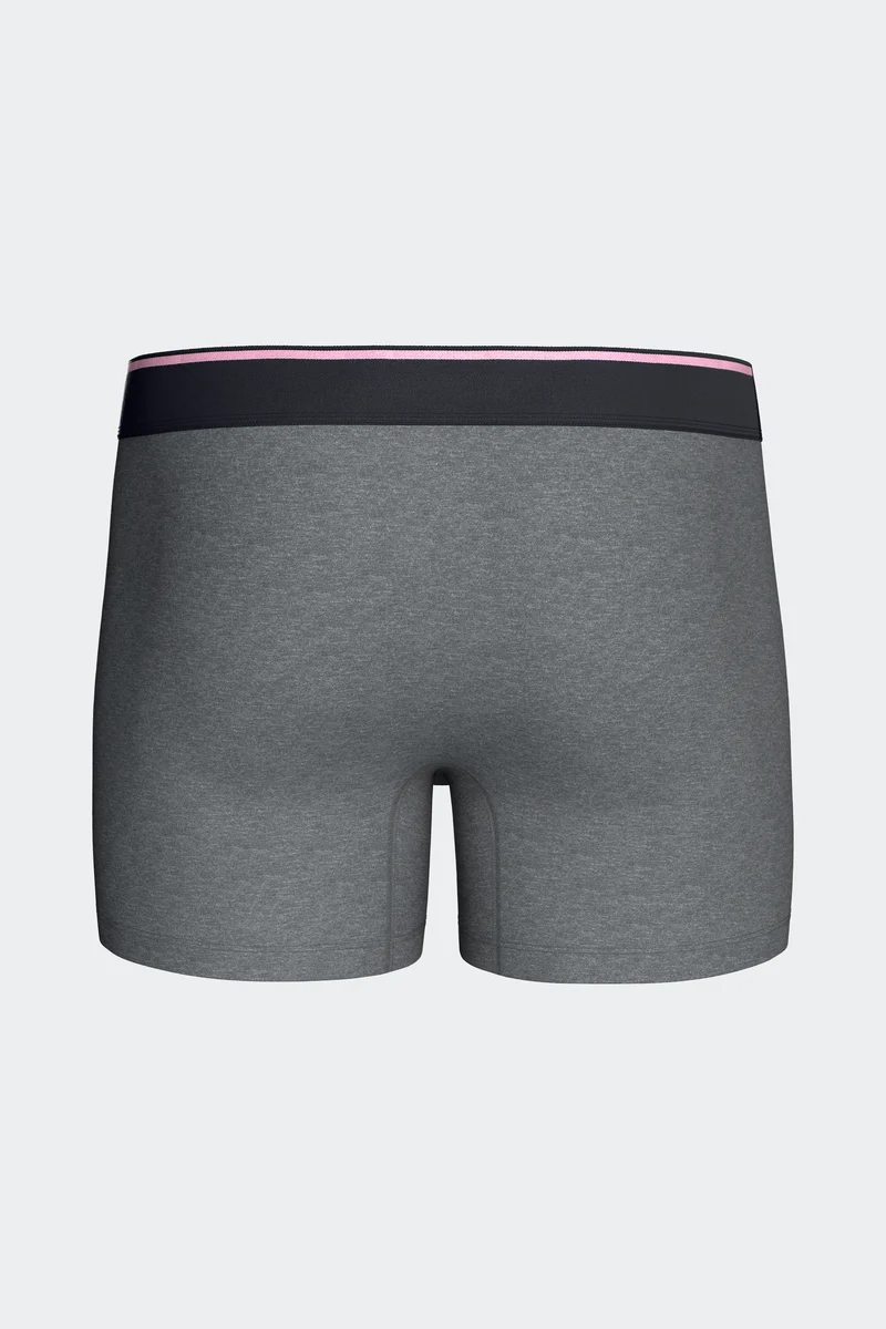 Lot de 2 boxers en jersey de coton stretch unis marine et gris