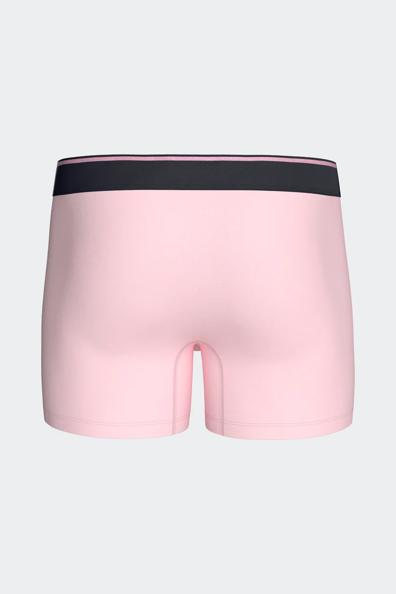 Lot de 2 boxers en jersey de coton stretch unis marine et rose