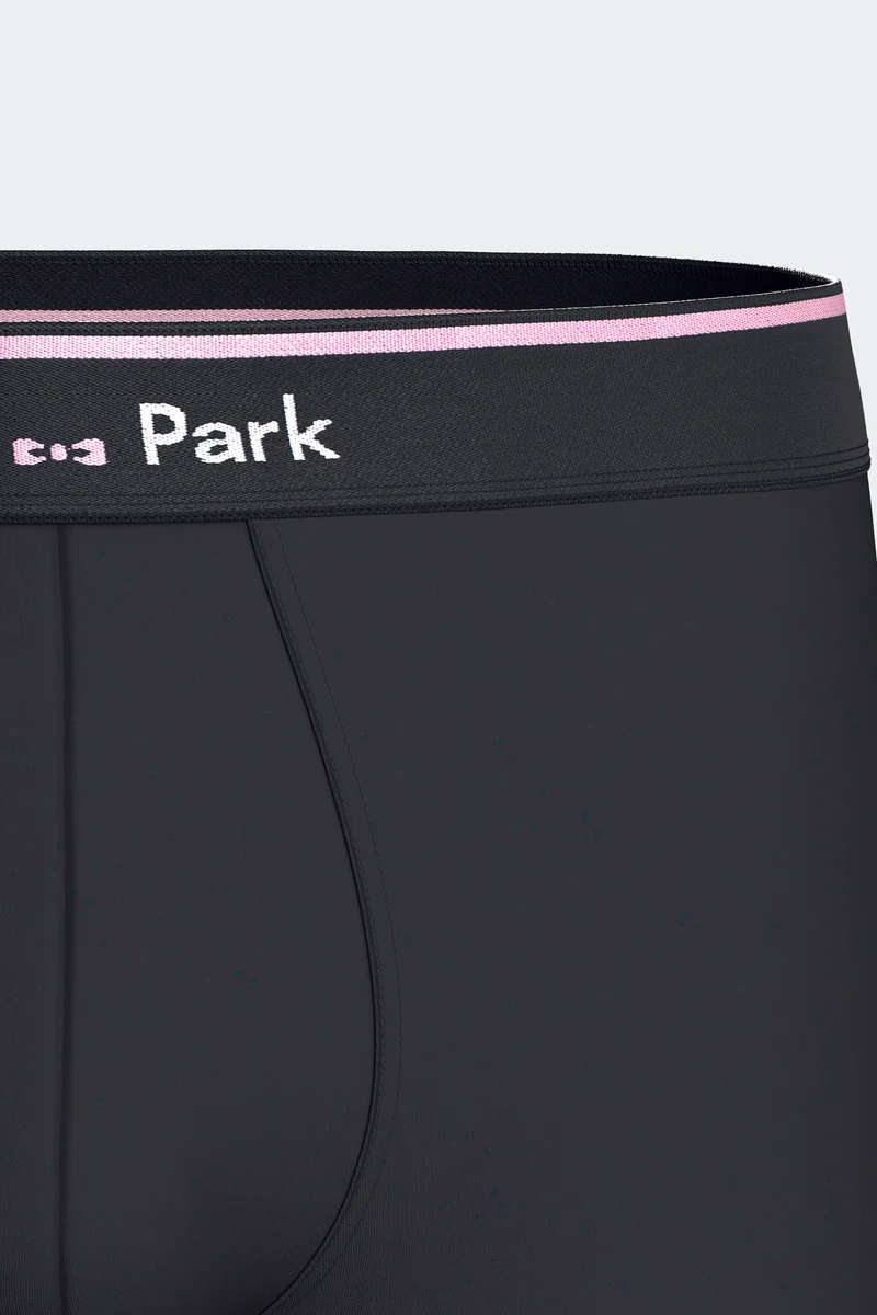 Lot de 2 boxers en jersey de coton stretch unis et damiers marine et rose