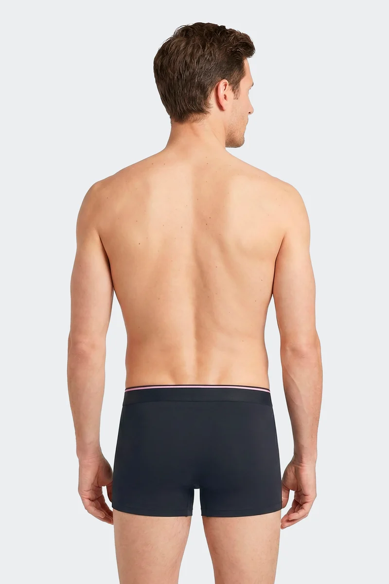 Lot de 2 boxers en jersey de coton stretch unis et damiers marine et rose