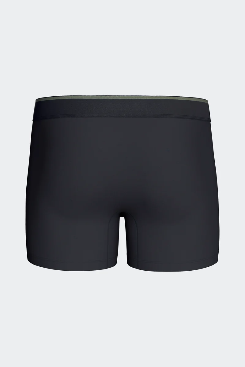 Lot de 2 boxers en jersey de coton stretch unis et damiers marine et kaki