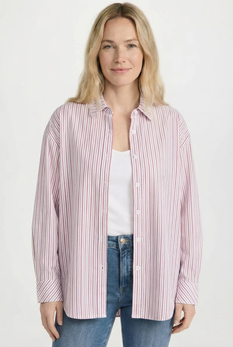 Chemise rayée rouge et blanche