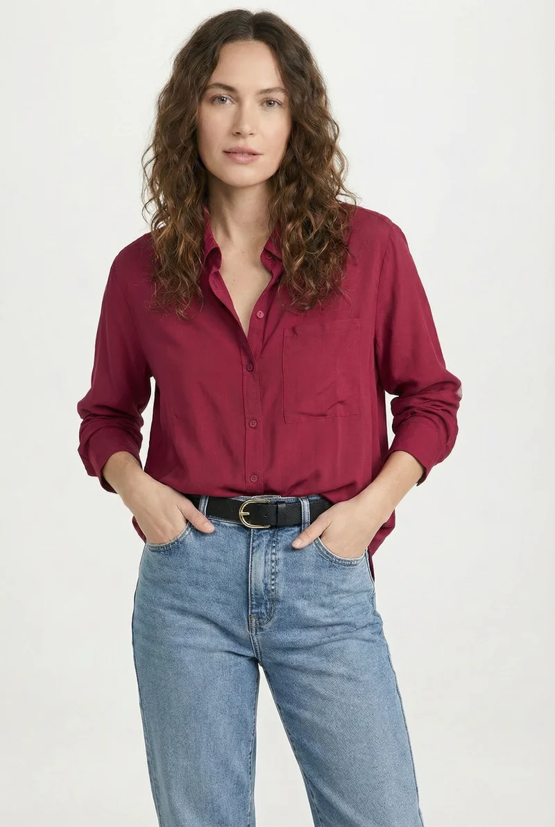 La chemise bourgogne framboise