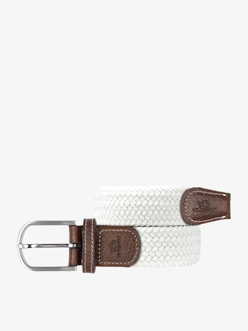Ceinture tressée Billybelt blanche en cuir
