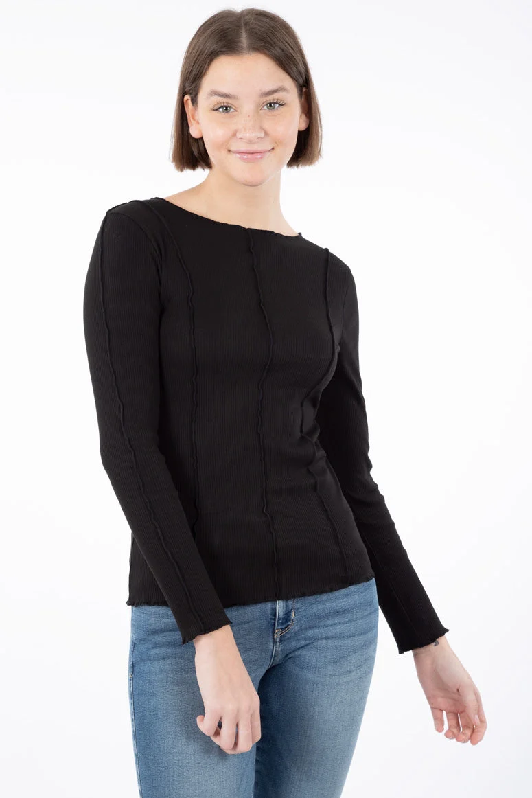 T-shirt coutures retournées manches longues | B.Young | 2 couleurs