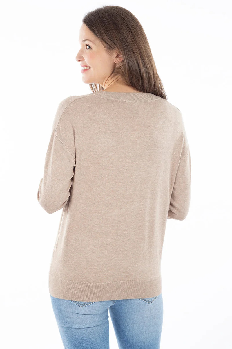 Chandail col V uni | B.young | 2 couleurs