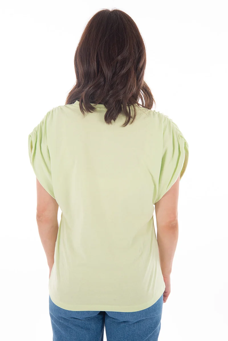 T-shirt manches froncées | 3 couleurs