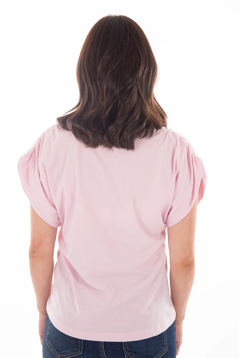 T-shirt manches froncées | 3 couleurs