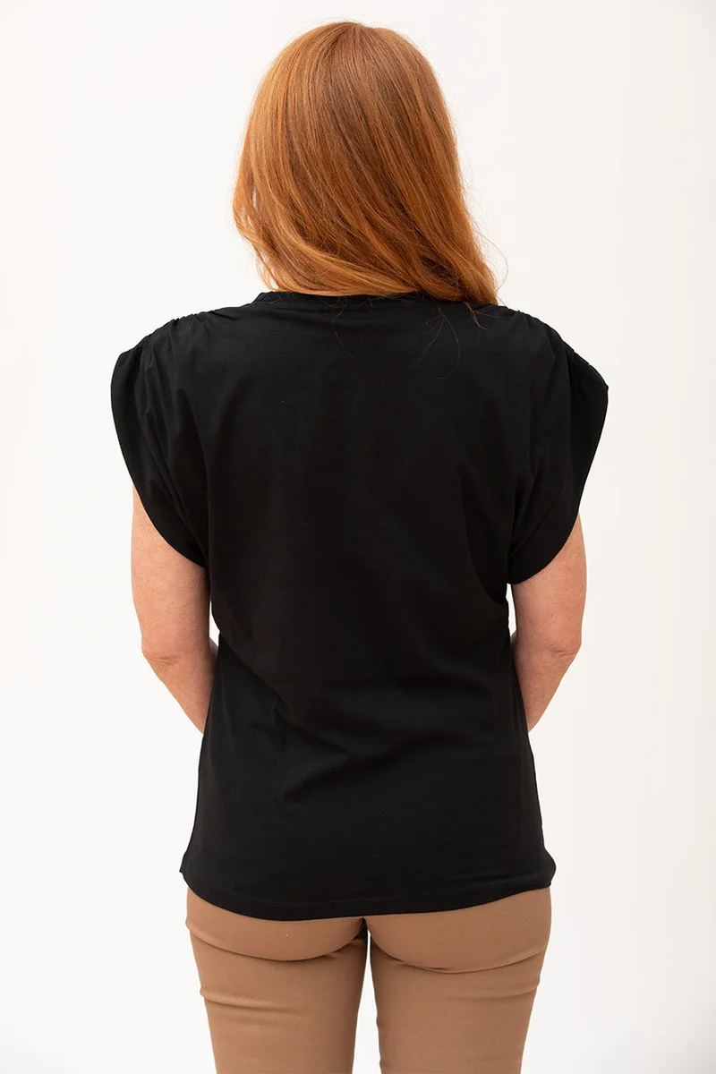 T-shirt manches froncées | 3 couleurs