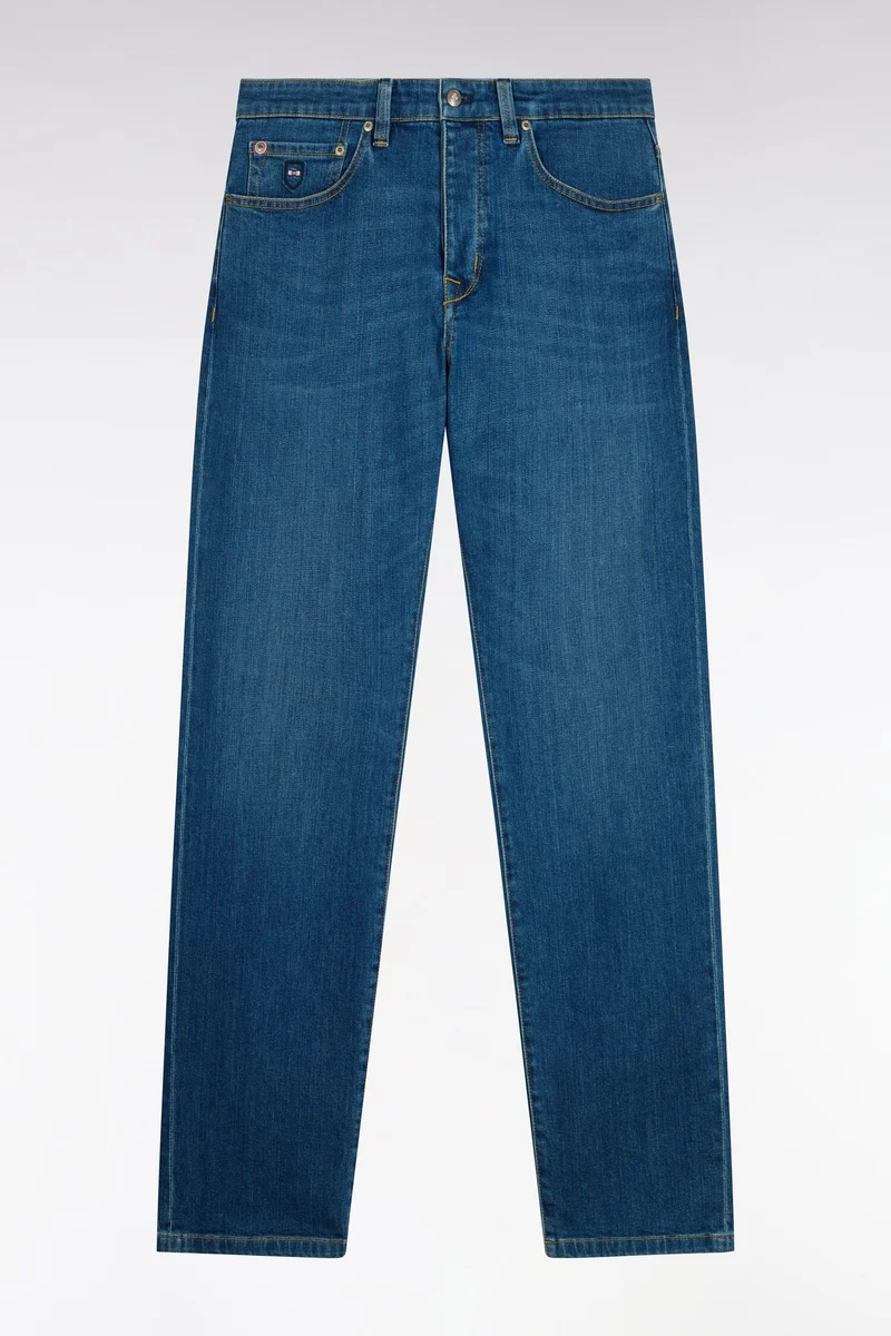 Jean en denim stretch bleu coupe regular