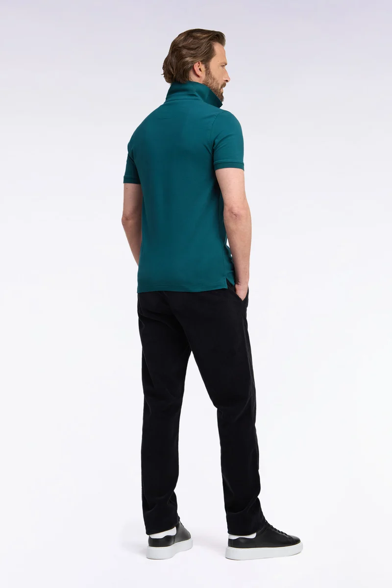 Pantalon chino sans plis en velours côtelé noir coupe regular