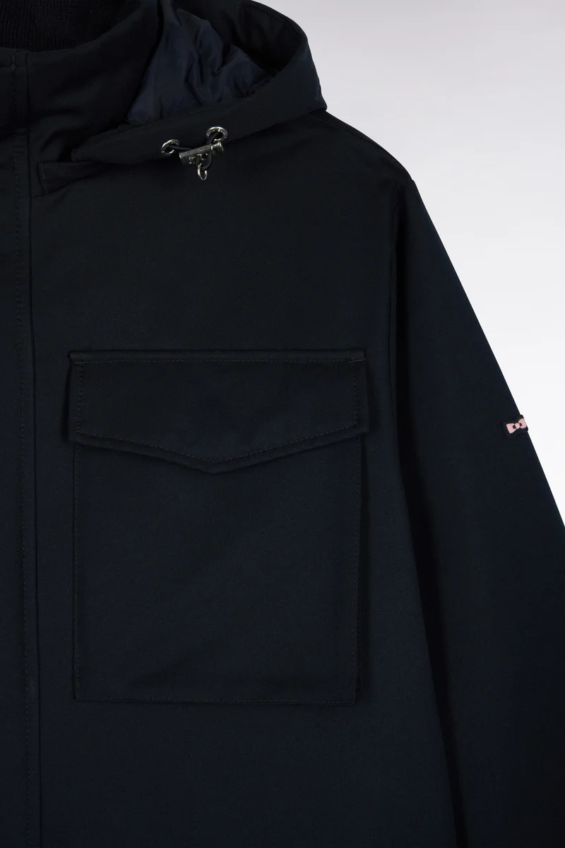 Parka façon saharienne en nylon marine