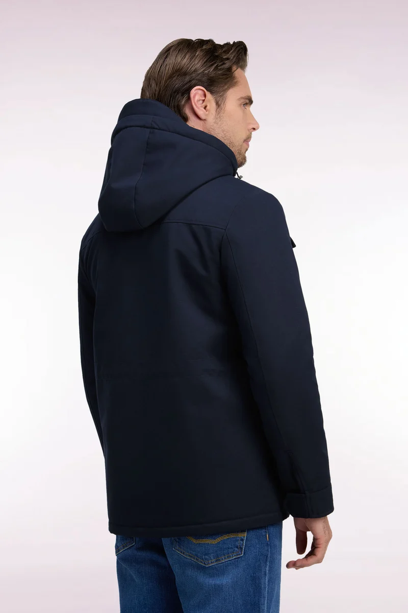 Parka façon saharienne en nylon marine