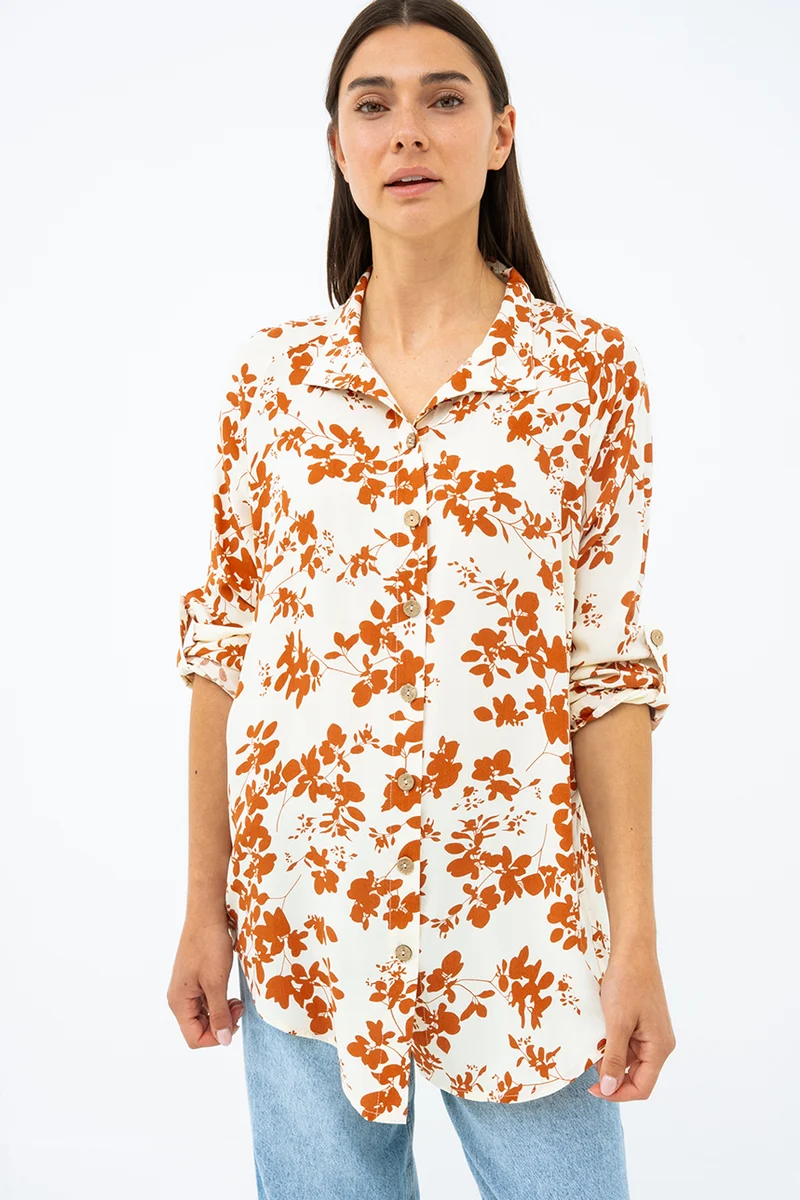 La blouse imprimée à manche raglan
