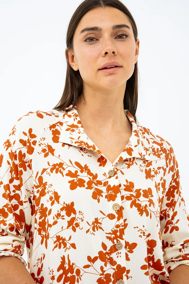 La blouse imprimée à manche raglan