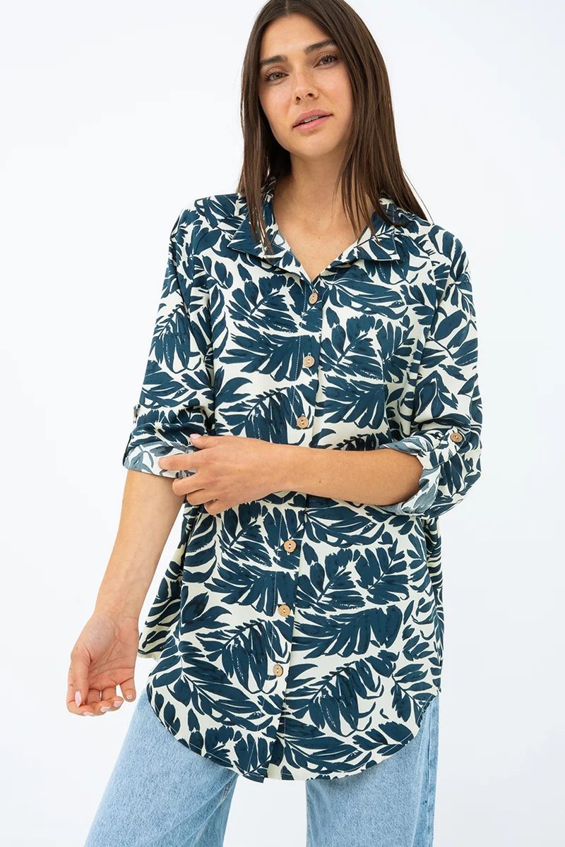 La blouse imprimée à manche raglan