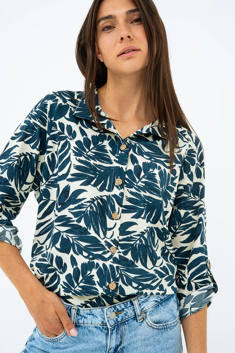 La blouse imprimée à manche raglan