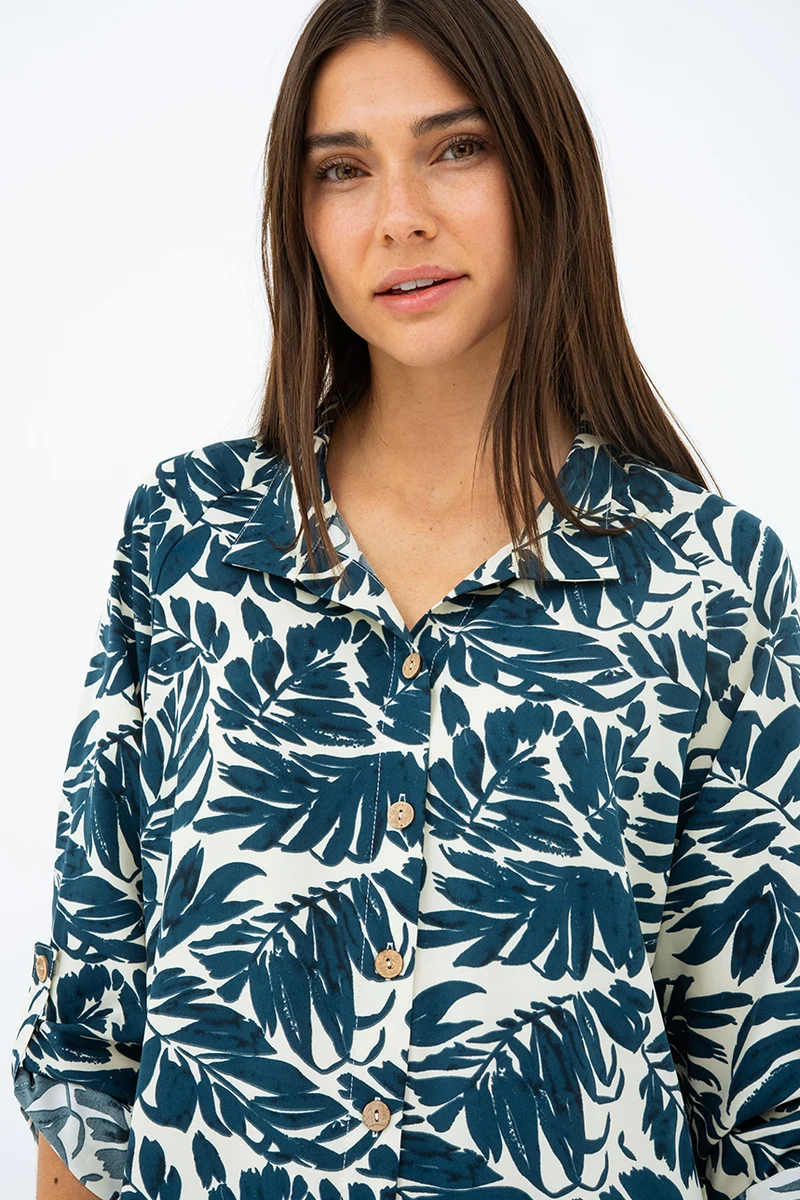 La blouse imprimée à manche raglan