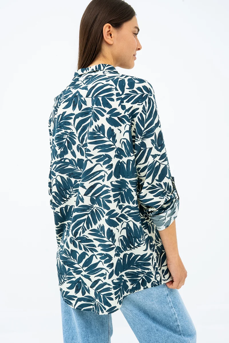 La blouse imprimée à manche raglan