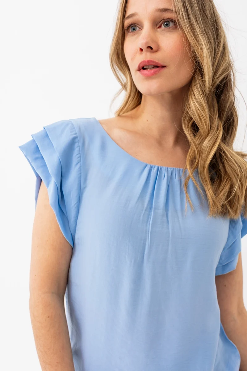 La blouse à mancherons unie