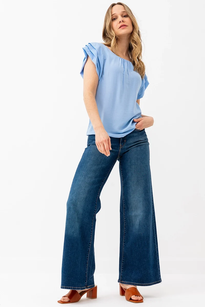La blouse à mancherons unie