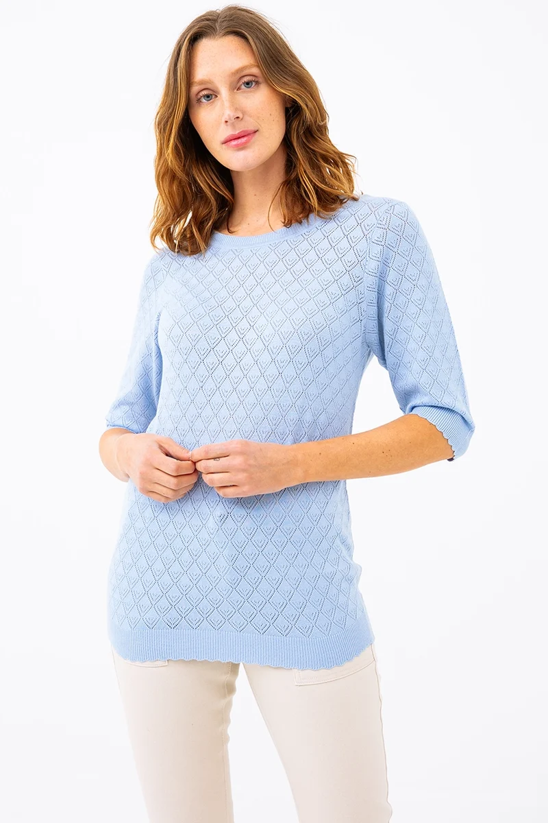 Le chandail en tricot ajouré