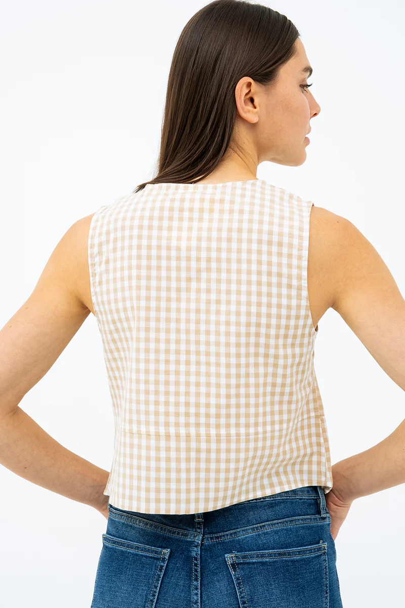 La camisole à carreaux attache à boucles