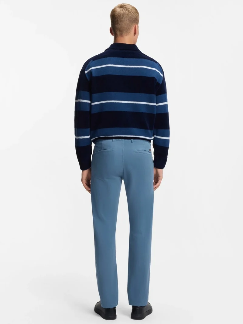 Pantalon chino BOSS bleu en coton stretch
