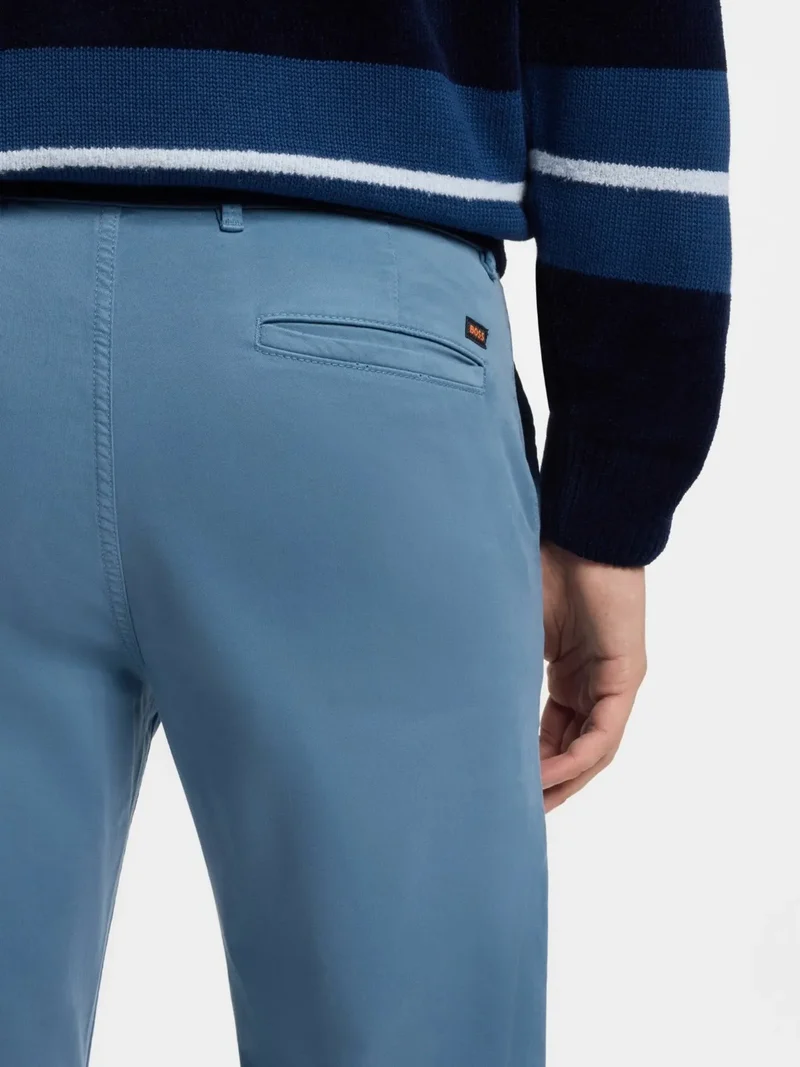 Pantalon chino BOSS bleu en coton stretch
