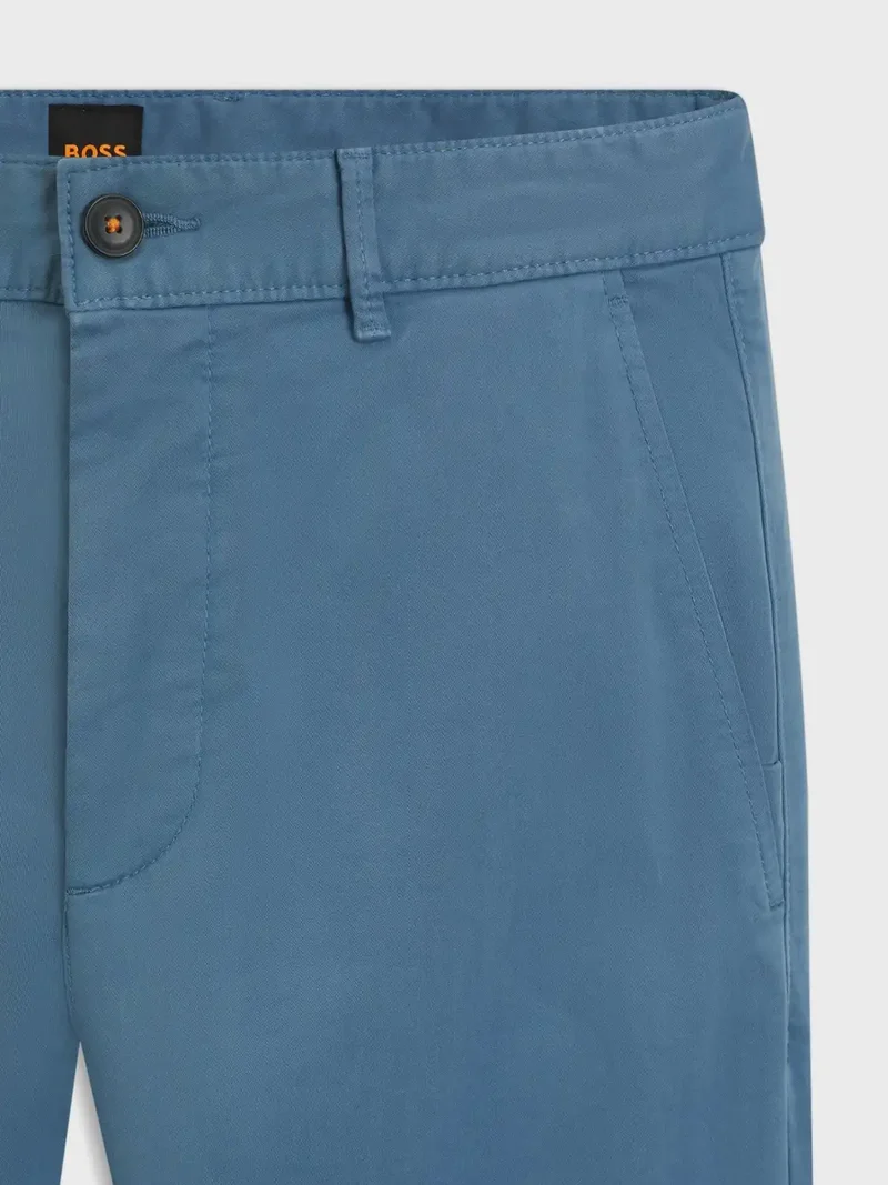 Pantalon chino BOSS bleu en coton stretch