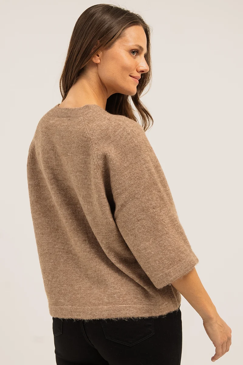 Le chandail en tricot à manches courtes