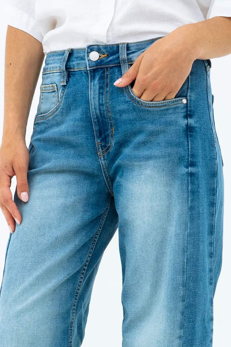 Le jeans taille haute jambe large par Suko