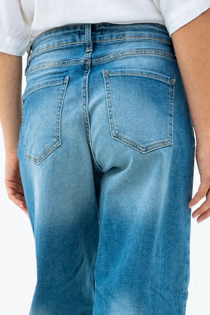Le jeans taille haute jambe large par Suko