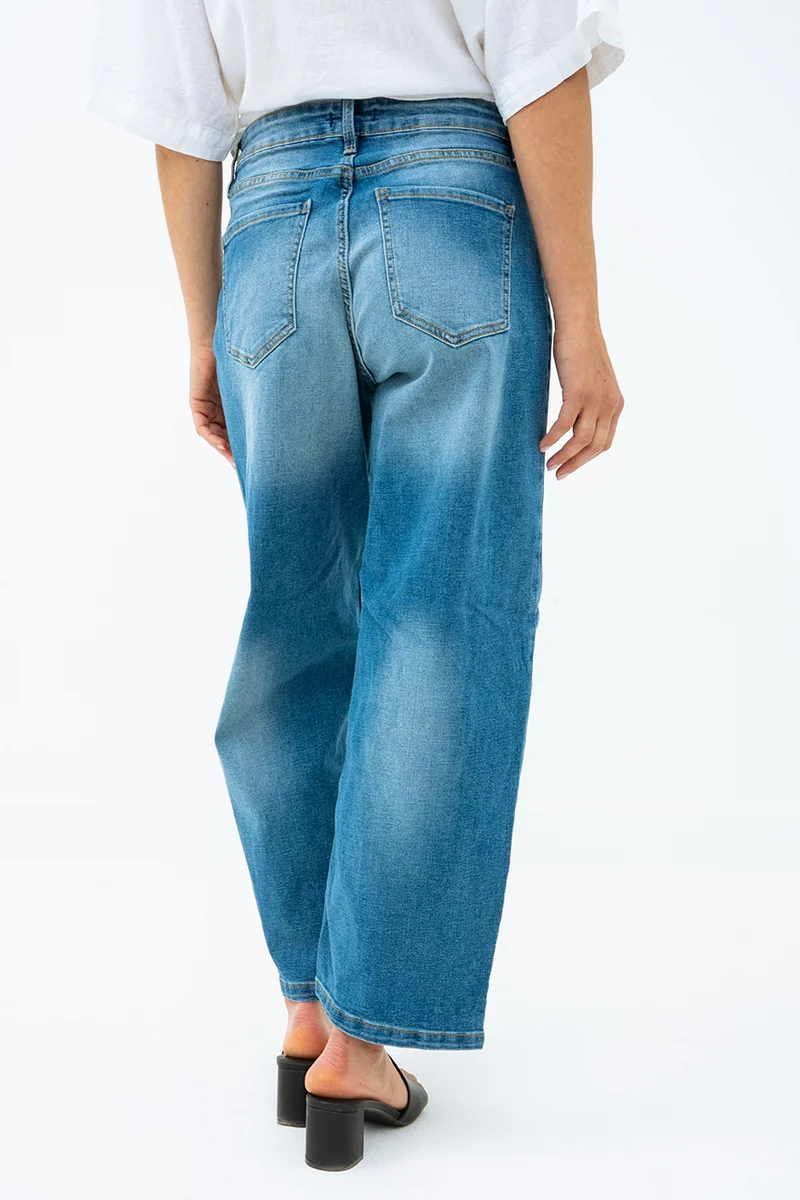 Le jeans taille haute jambe large par Suko