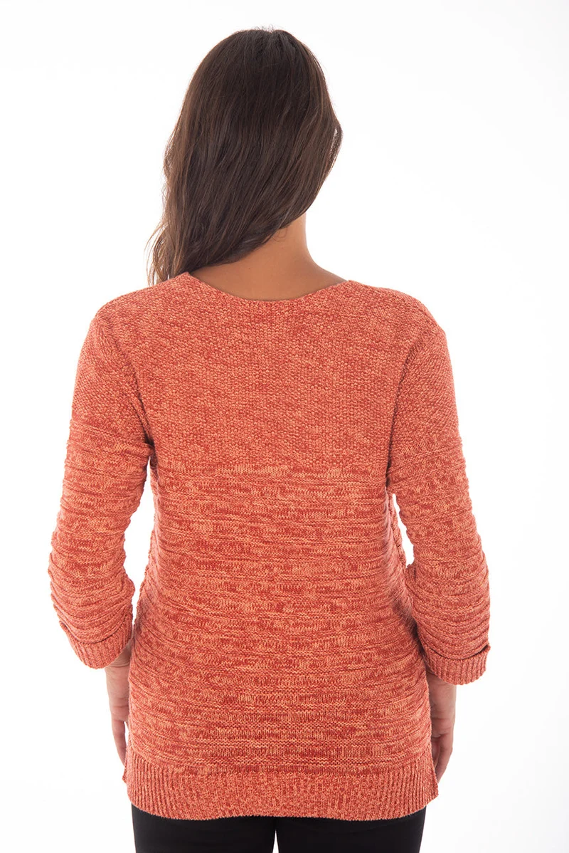 Chandail en tricot texturé col V