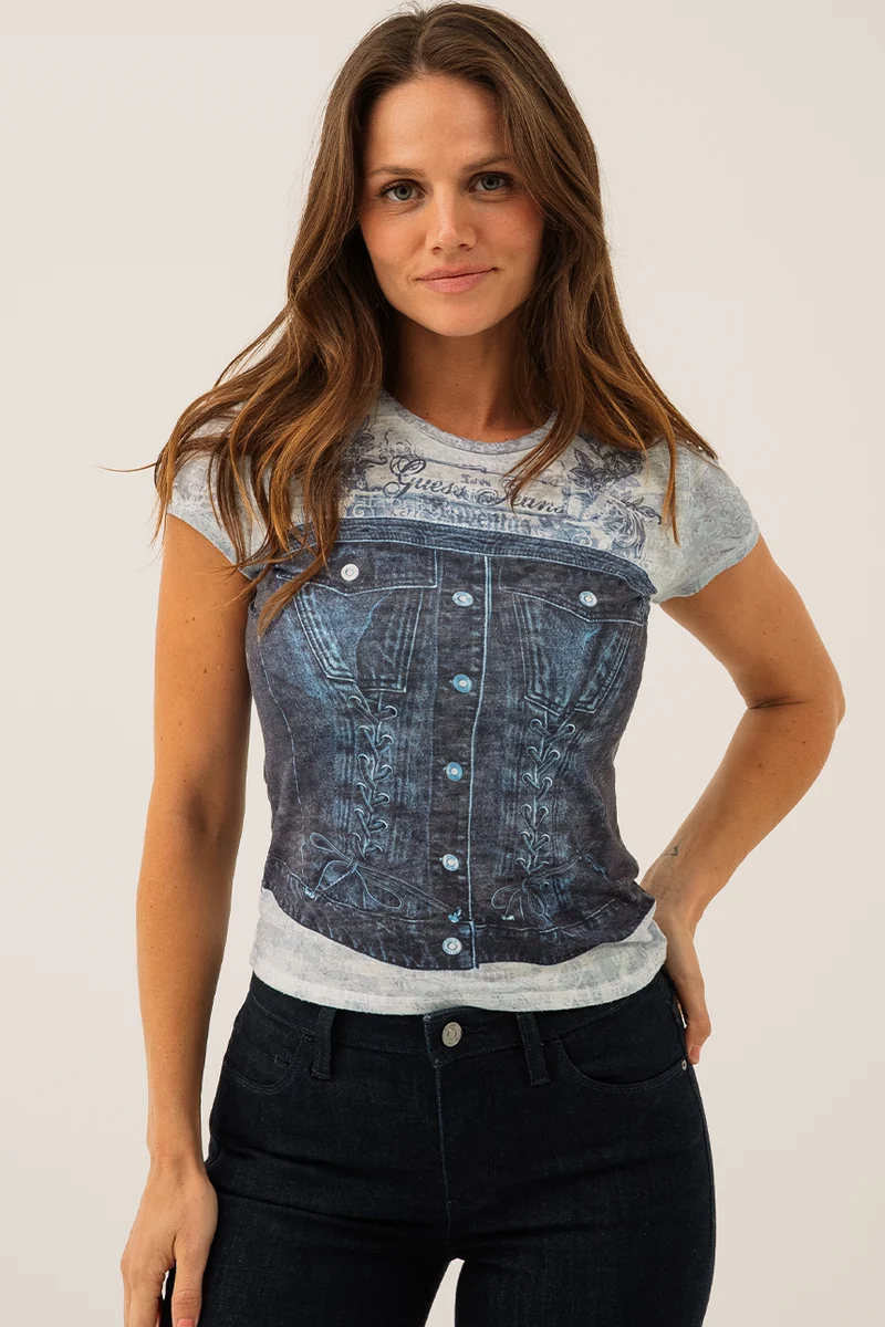 Le t-shirt imprimé denim