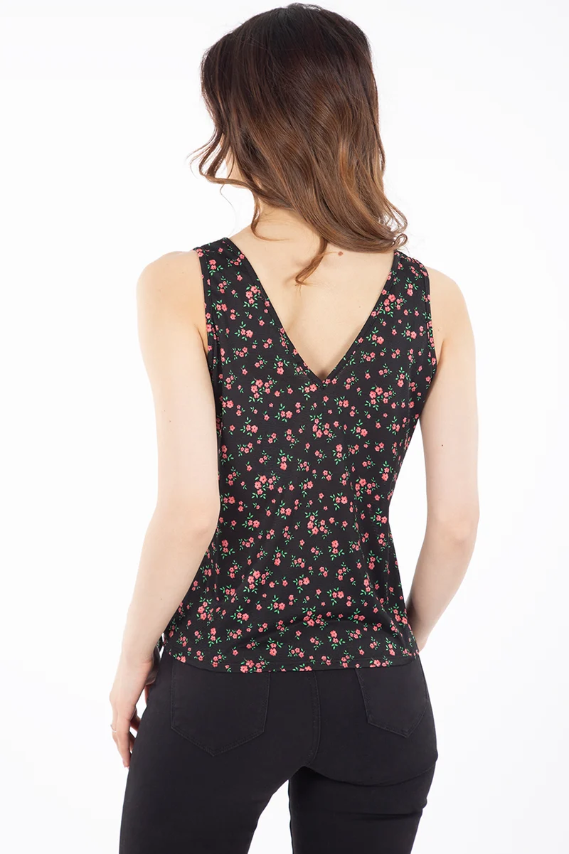 Camisole nouée imprimé fleuri | Fabriquée au Québec | 2 couleurs
