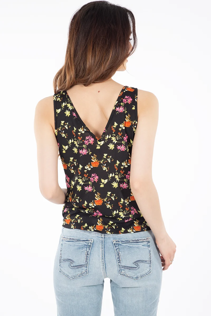 Camisole nouée imprimé fleuri | Fabriquée au Québec | 2 couleurs
