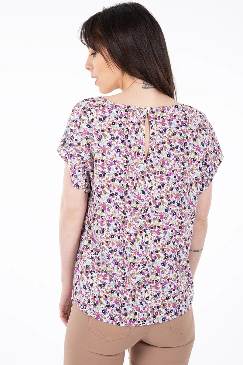 Blouse fleurie à manches courtes | B.Young
