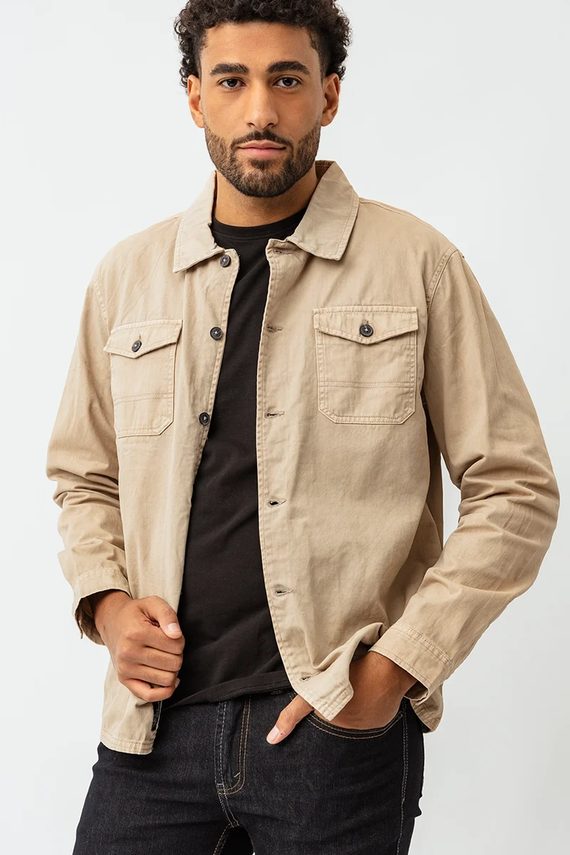 La surchemise en denim beige