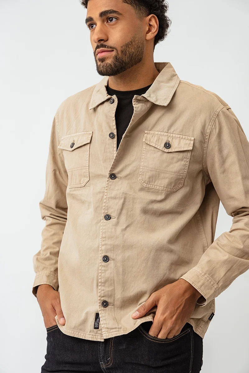 La surchemise en denim beige