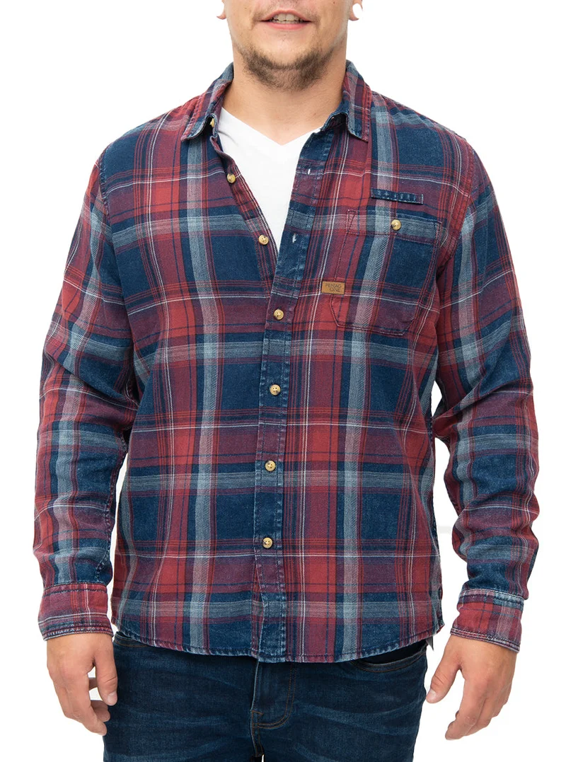 Chemise homme à carreaux style usé | Pentagone