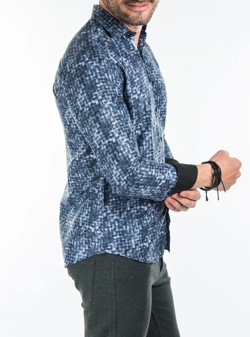 Chemise à carreaux à coupe droite
