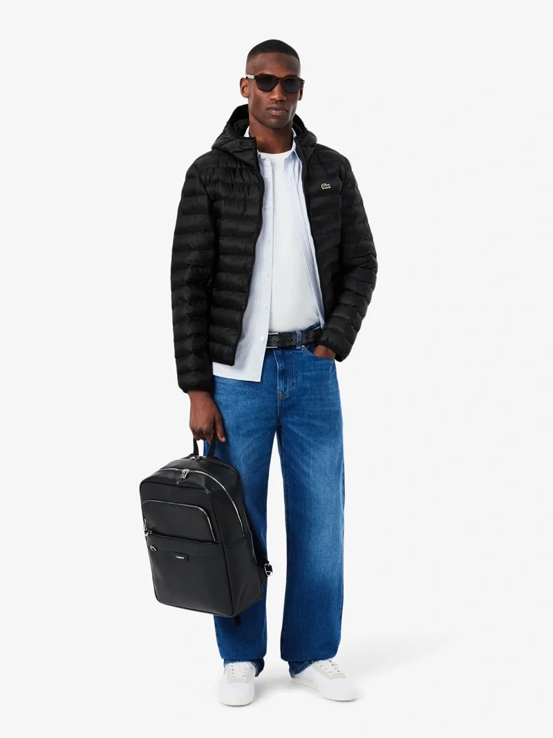 Doudoune à capuche déperlante Lacoste noire