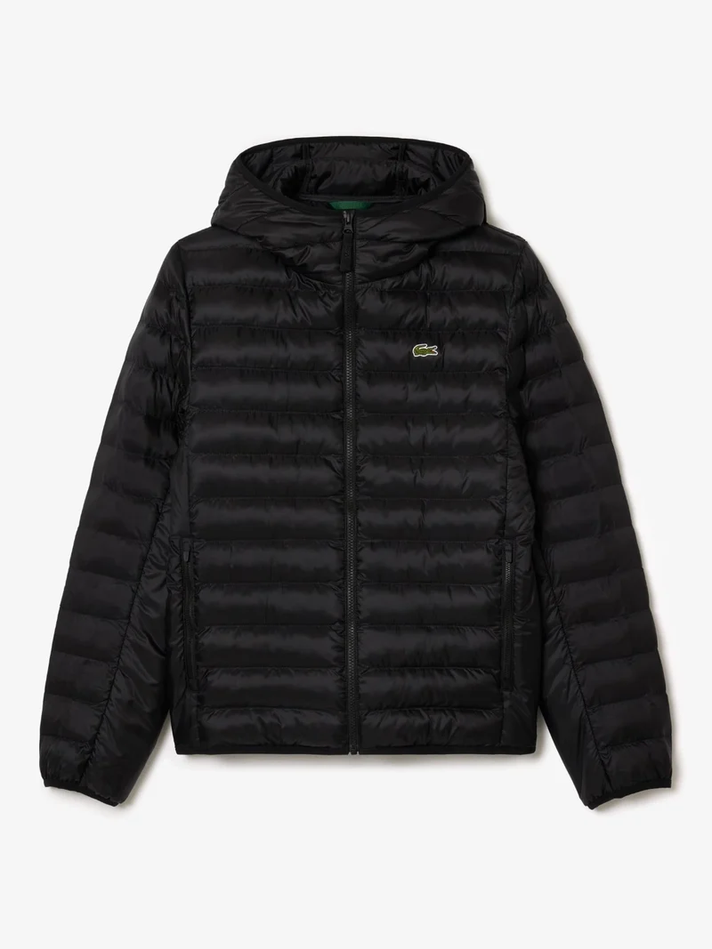 Doudoune à capuche déperlante Lacoste noire