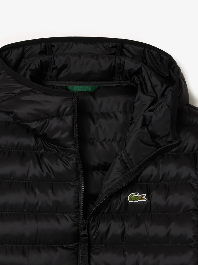 Doudoune à capuche déperlante Lacoste noire